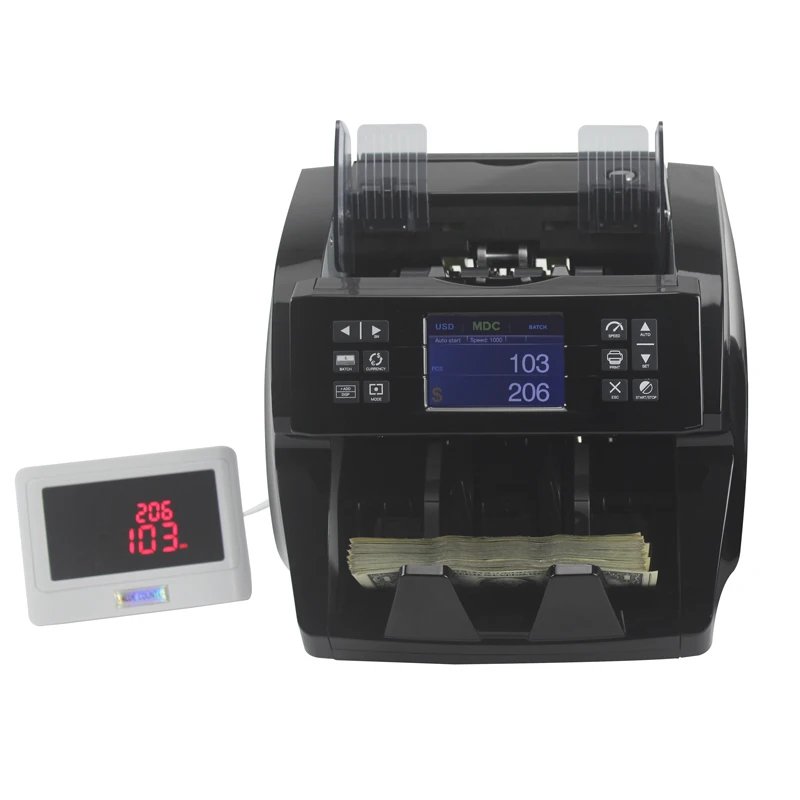 Dual 2 CIS Xindabill Money Counter Counterfeit notes Sorter  High quality Serial Number Reading Mixed Total Amount Cash Counter