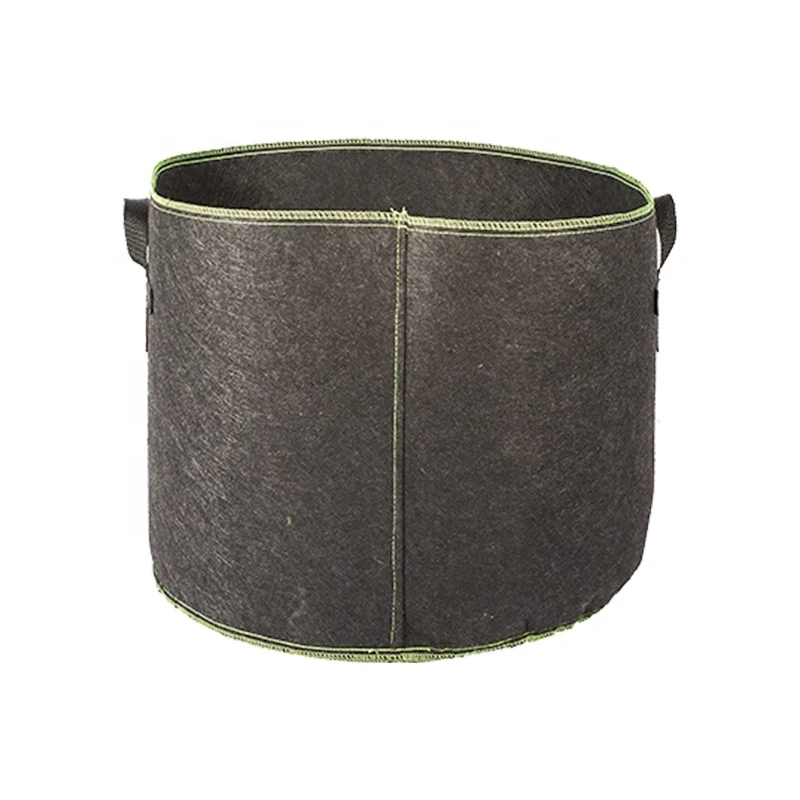 Hydroponic Green Nursery 5 7 10-Gallon Heavy Duty Non-Woven Felt Fabric Grow Bags with Flap Handles for Flower Planting