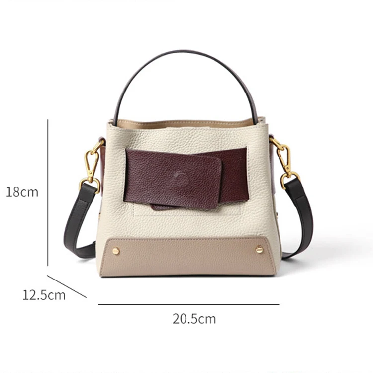 China Factory Luxury Real Leather Handbag Vintage Women Bucket Bag High quality Ladies Full Grain cowhide Leather Tote Custom