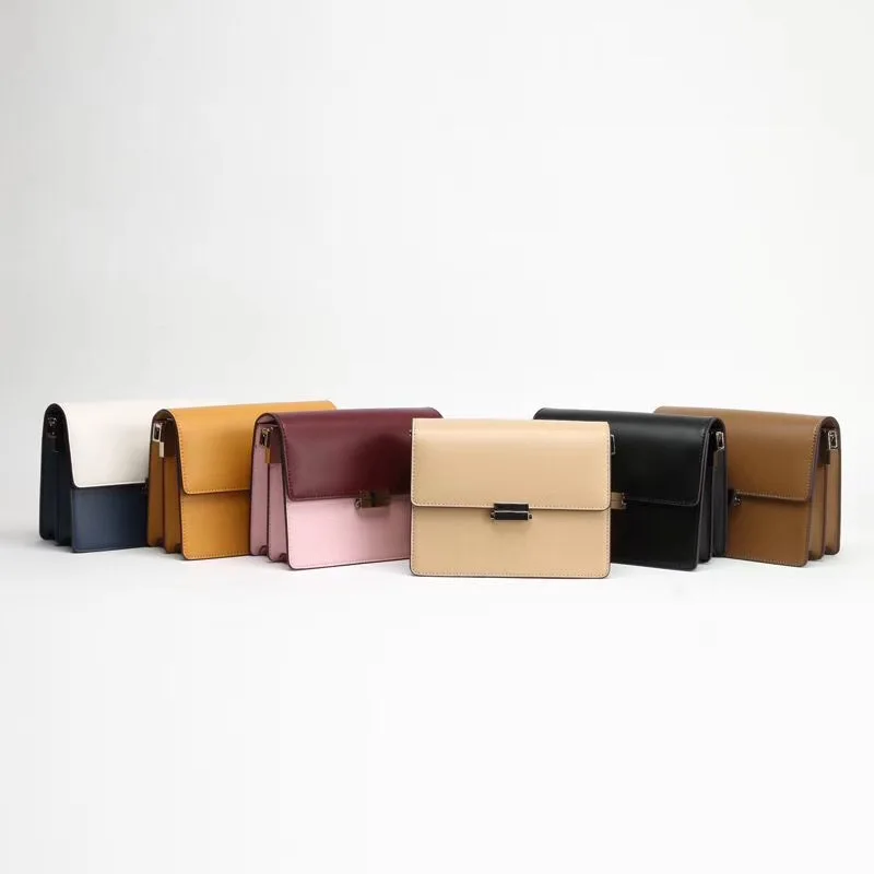 High Cost-effective Retro Classic Design Cowhide Mini Square cross body bag luxury genuine Leather Handbag