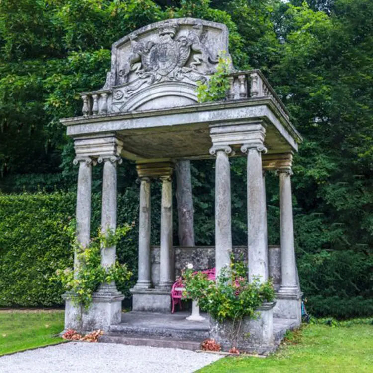 100% Hand Carved Greek Style Outdoor Marble Gazebo Pavilions With Lady Columns For Garden
