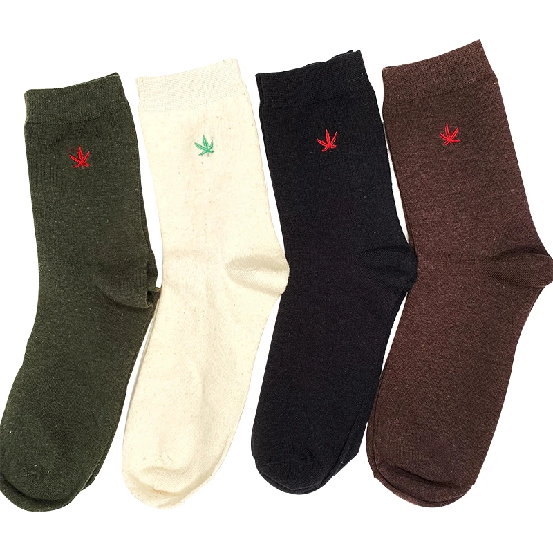 Wholesale Custom hemp organic cotton custom logo OEM socks Sweat-Absorbent Breathable Socks For Men