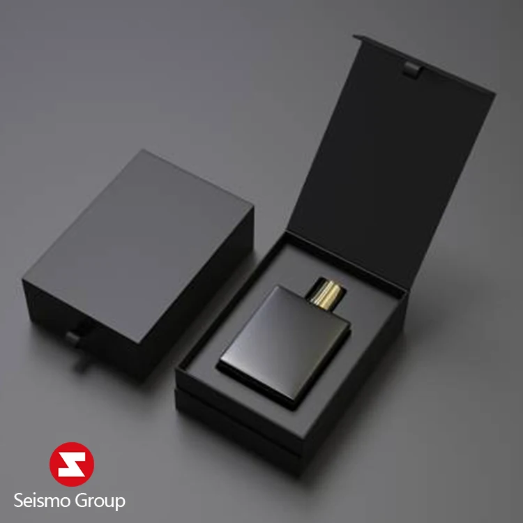 Customize Rigid Paper Color Black And Gold 30Ml Gift Packaging For Luxury With Empty Perfume Bottle 100Ml Box Oem