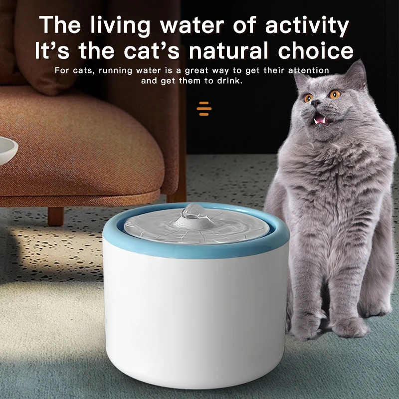 Factory Wholesale Dog Drink Water 2.5L Automatic Dog Water Dispenser and Feeder Pet Drinking Water Filter Fountain for Cat