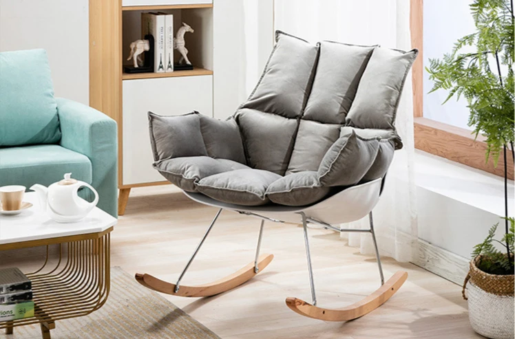 nordic patchwork fabric rocking chair