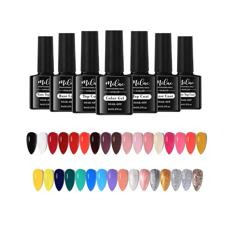 36PCS/SET 33Color Nail Gel Polish Set Kits Base Top Coat Varnish Soak Off UV Gel LED Semi Permanent All For Manicure Nail Art