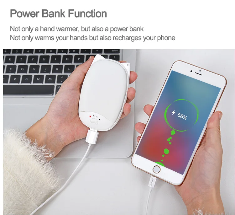 Custom Rechargeable Electric Hand Warmer Double-Sided Heating Mini Portable Pocket
