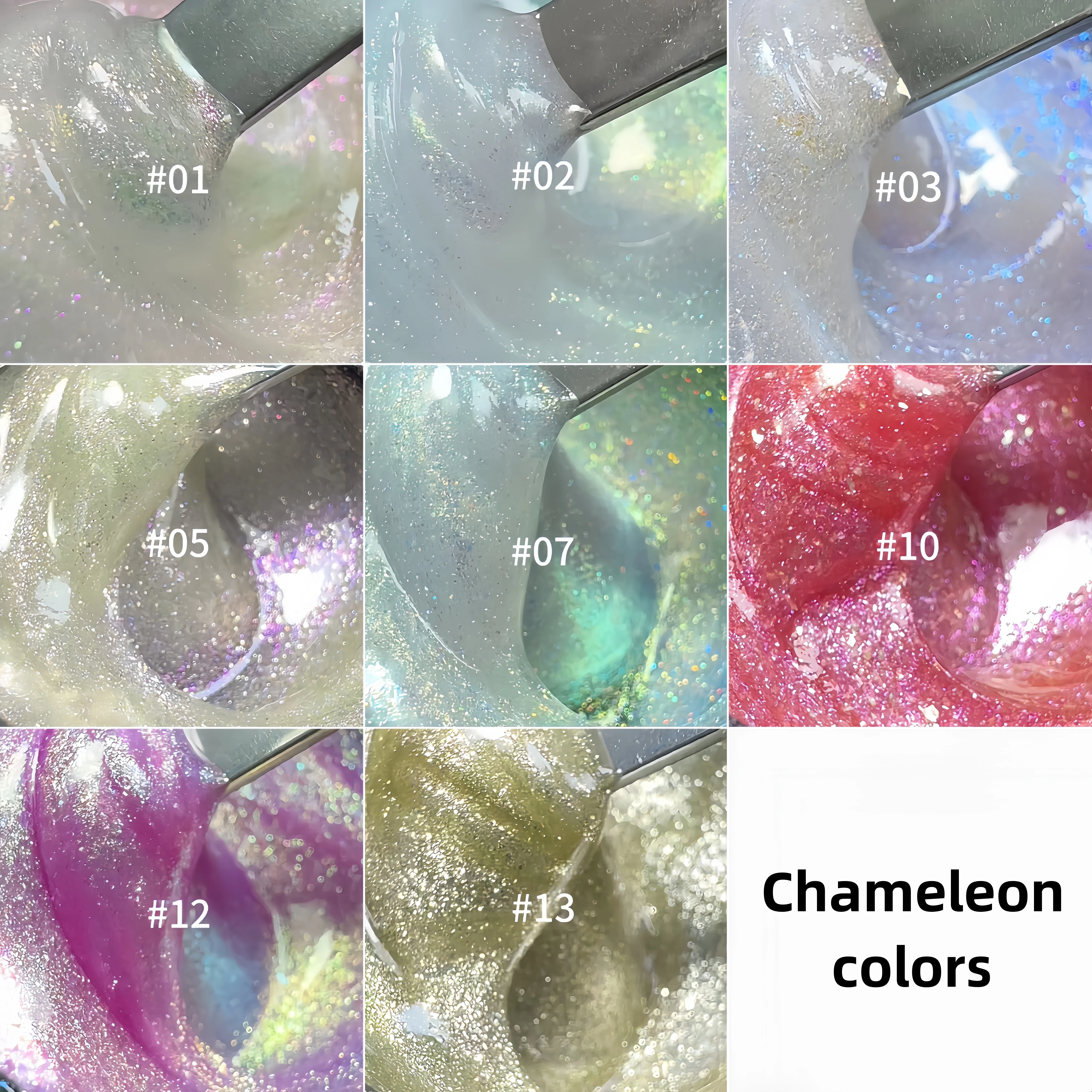 Private Label New Chameleon Glitter Colors Quick Sculpting Nail Extension Self-leveling No Hot UV/LED Extension Gel