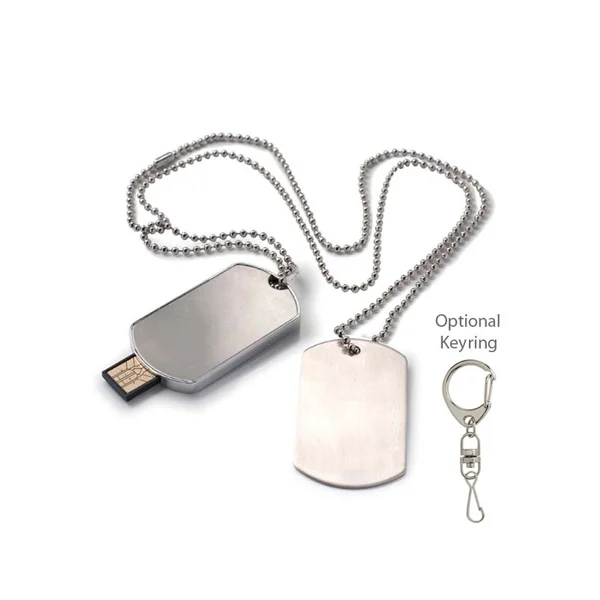 Custom Logo Design Metal Dog Tag 4gb Pendrive Memory 8gb 16gb Stick Metal Usb Flash Drives 16GB 32GB 64GB With Key Ring