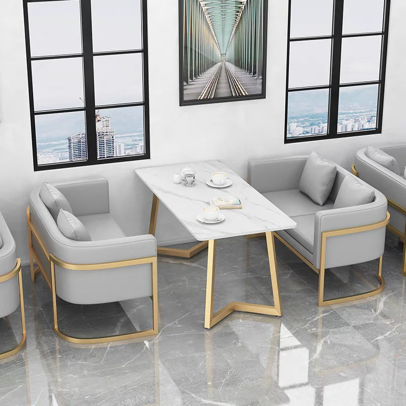 High quality gold metal frame Cafe Commercial furniture pink velvet sofa restaurant booth seating