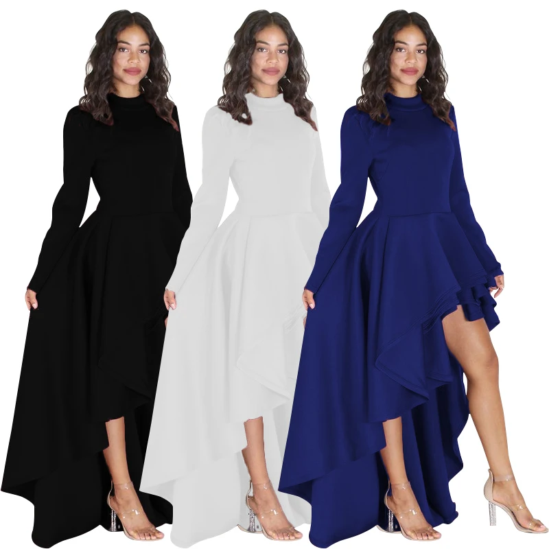 
Women Fashion Plus Size M-3XL Long Sleeve Dress Top Christmas Party Cute Irregular Hem Club Trendy Western Wear TosRS00078 