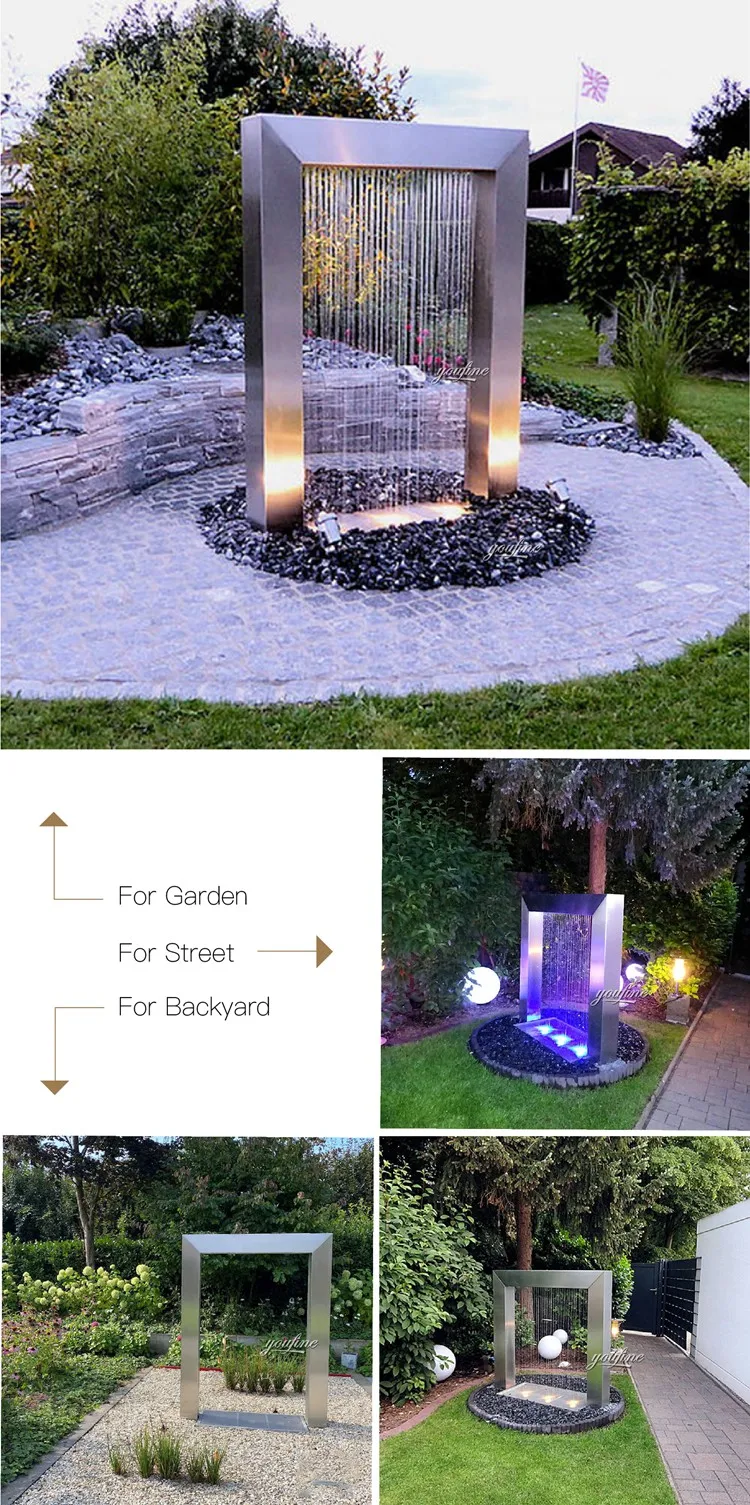  Statue Stainless Steel Sculpture Fountain