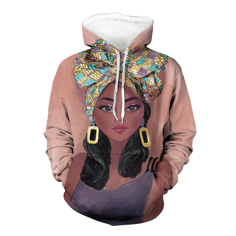 
Melanin Poppin Youth Girls Pullover Hoodie Long Sleeve Women Spring Autumn Cartoon Pullover Sweatshirts Female Loose Tops 