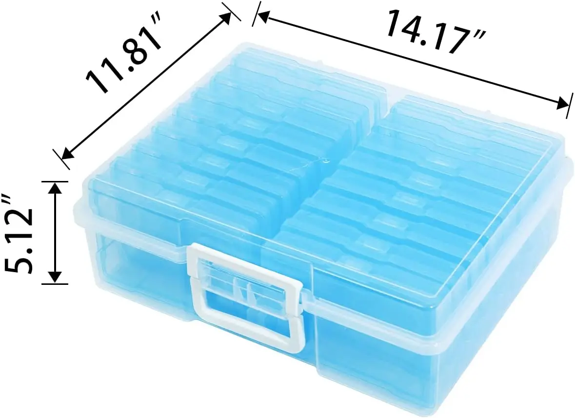 Merryart 4pcs plastic cube storage bin picture container store storage bins keeper photo box storage containers
