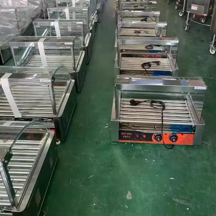 Commercial Professional Stainless Steel Double Temperature Control Hot Dog Sausage Machine with Barbecue Oven Snack Preparation