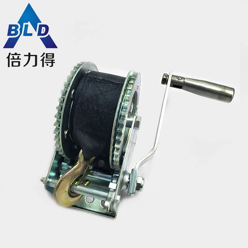 
Manual small boat Foldable handle hand winch wire rope cable brake winch 