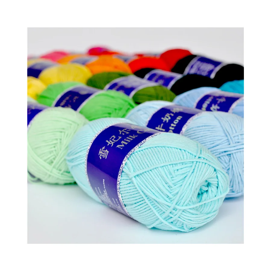 Wholesale 5 Strand Hand Knitted Baby Scarf Blended Acrylic Yarn High Strength Milk Cotton Yarn