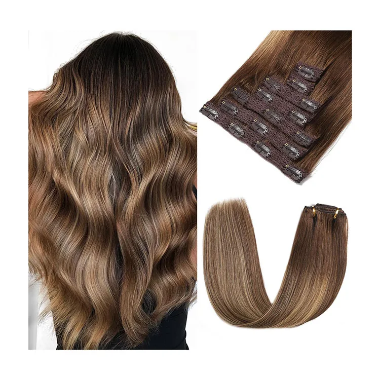 Густые человеческие волосы extensiones натуральные клипсы 100% невидимые Реми-клипсы для наращивания волос