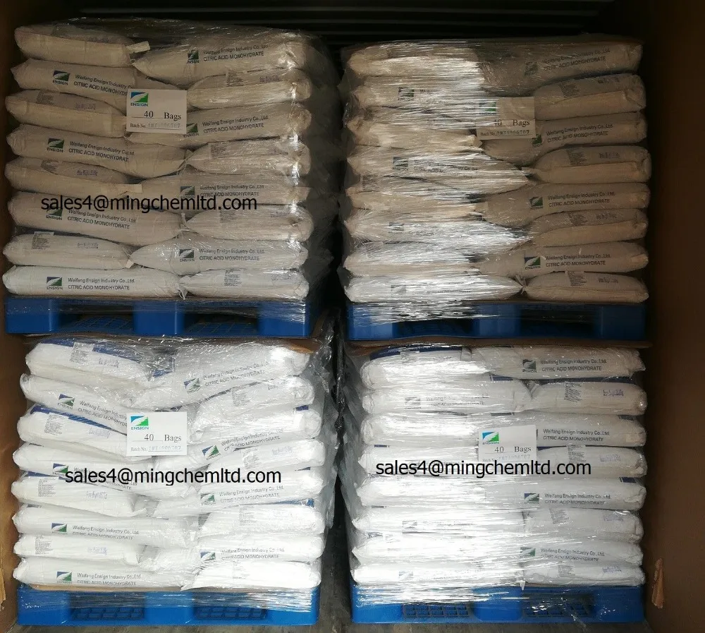 ENSIGN/RZBC/UNION/TAIHE 10-80mesh FCC/USP/BP China factory offer Citric Acid Monohydrate