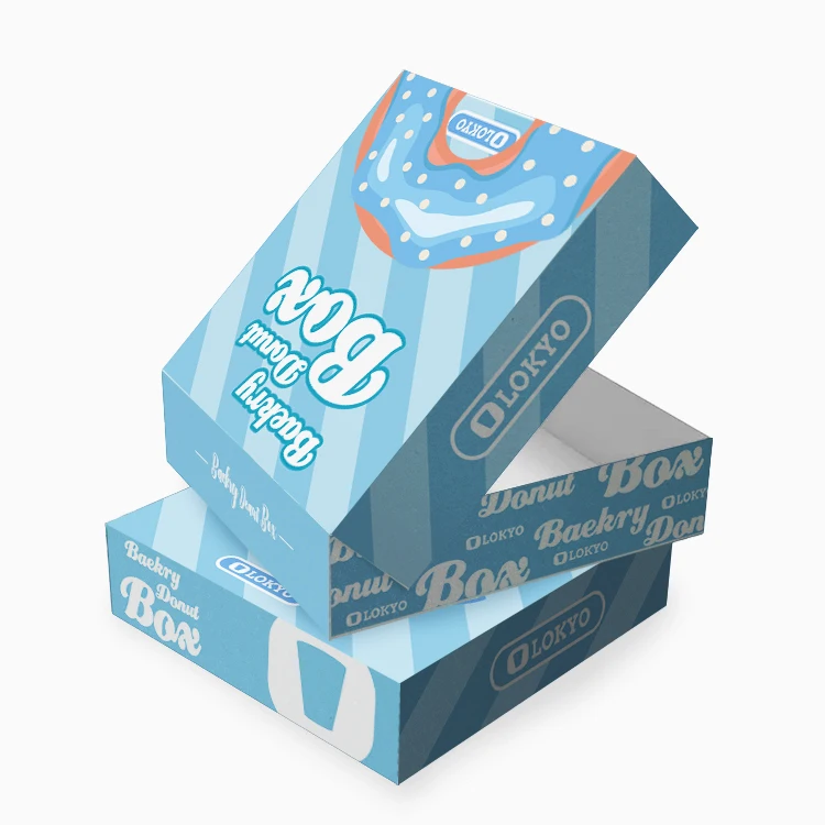 LOKYO wholesale custom size christmas design cookie box baking packaging puff bakery box with logo