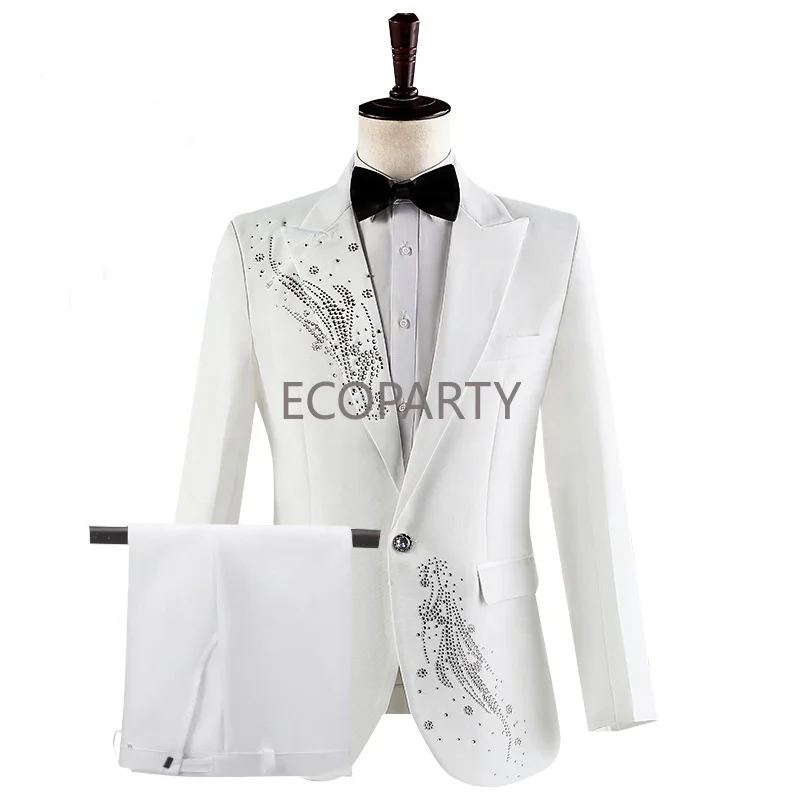 Mens Suits 2 Piece Slim Fit Casual One Button Solid Suits for Mens Business Wedding Party Jacket Blazer & Pants Set