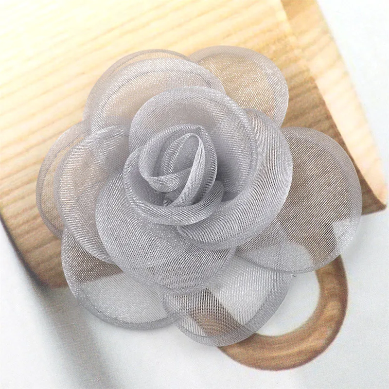 NEW 3D Handmade Chiffon Fabric Flowers - Artificial Decorative Accessories for Clothing and Headbands
