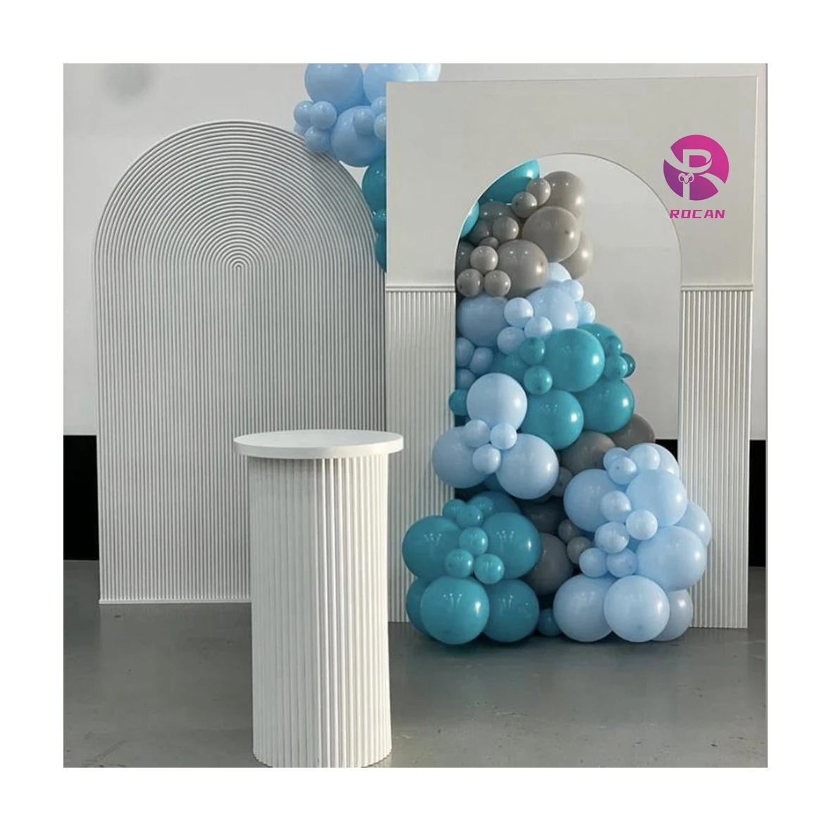 Colorful Ribbed Plinth Slatted Roman Ripple Cake Table Pedestal for Wedding Party Baby Shower Birthday Events