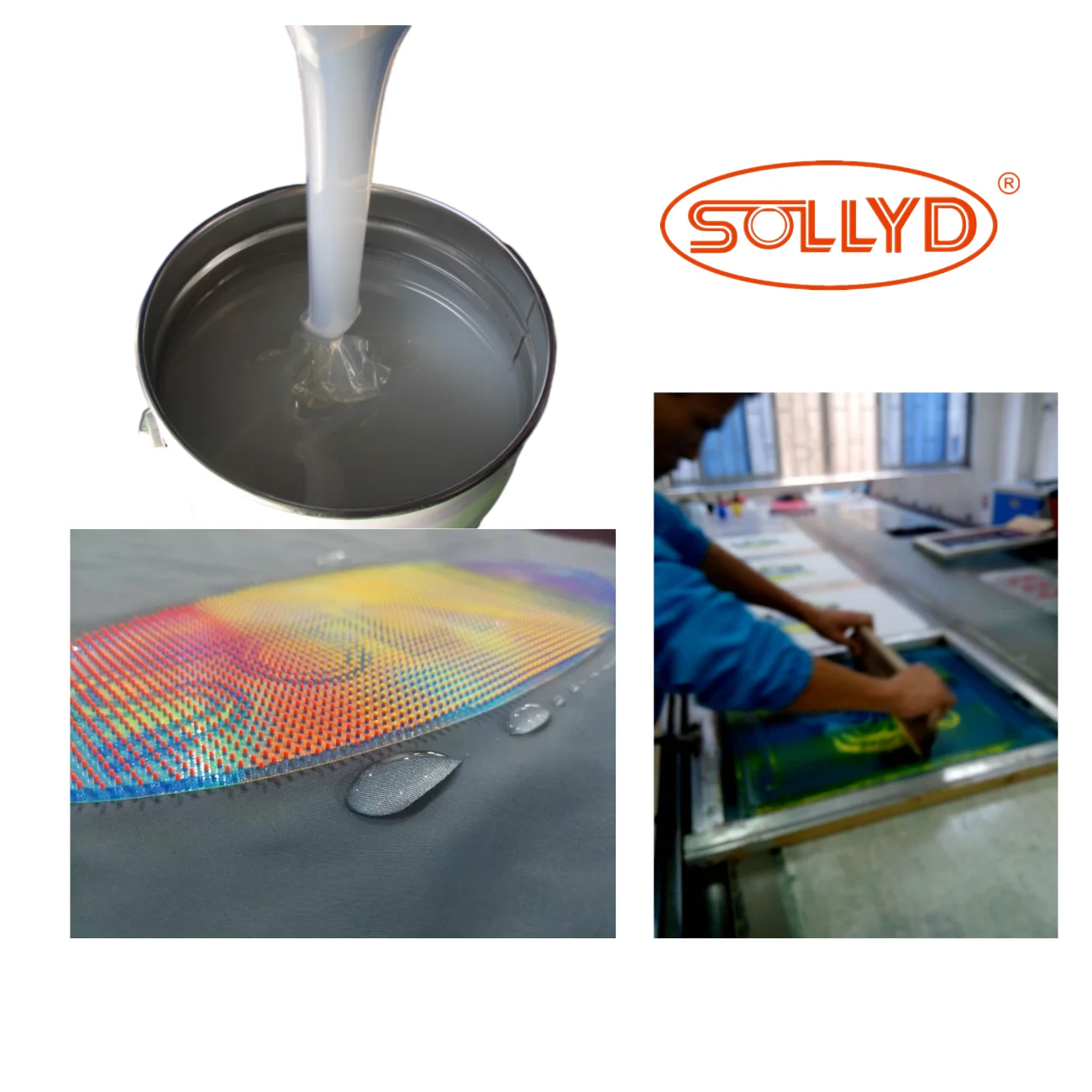 Трафаретная печать, силиконовая прочная основа под покрытие, силикон на водонепроницаемой ткани, хорошая адгезия и устойчивость к втиранию