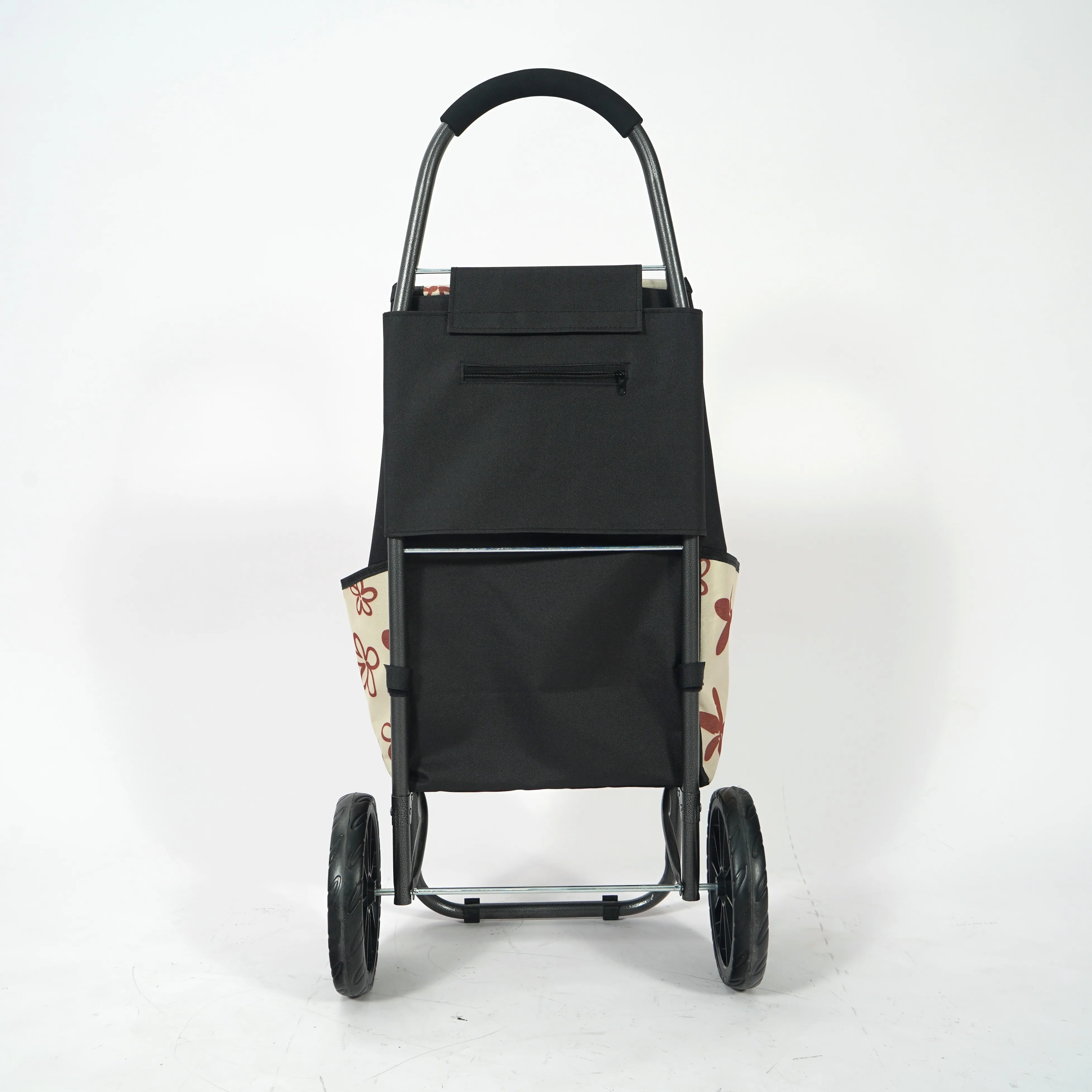 OEM Supermarket Cart For Shopping Large Capacity 2 Wheel Yellow Shopping Cart for Elderly Small Fold Up Shopping Trolley