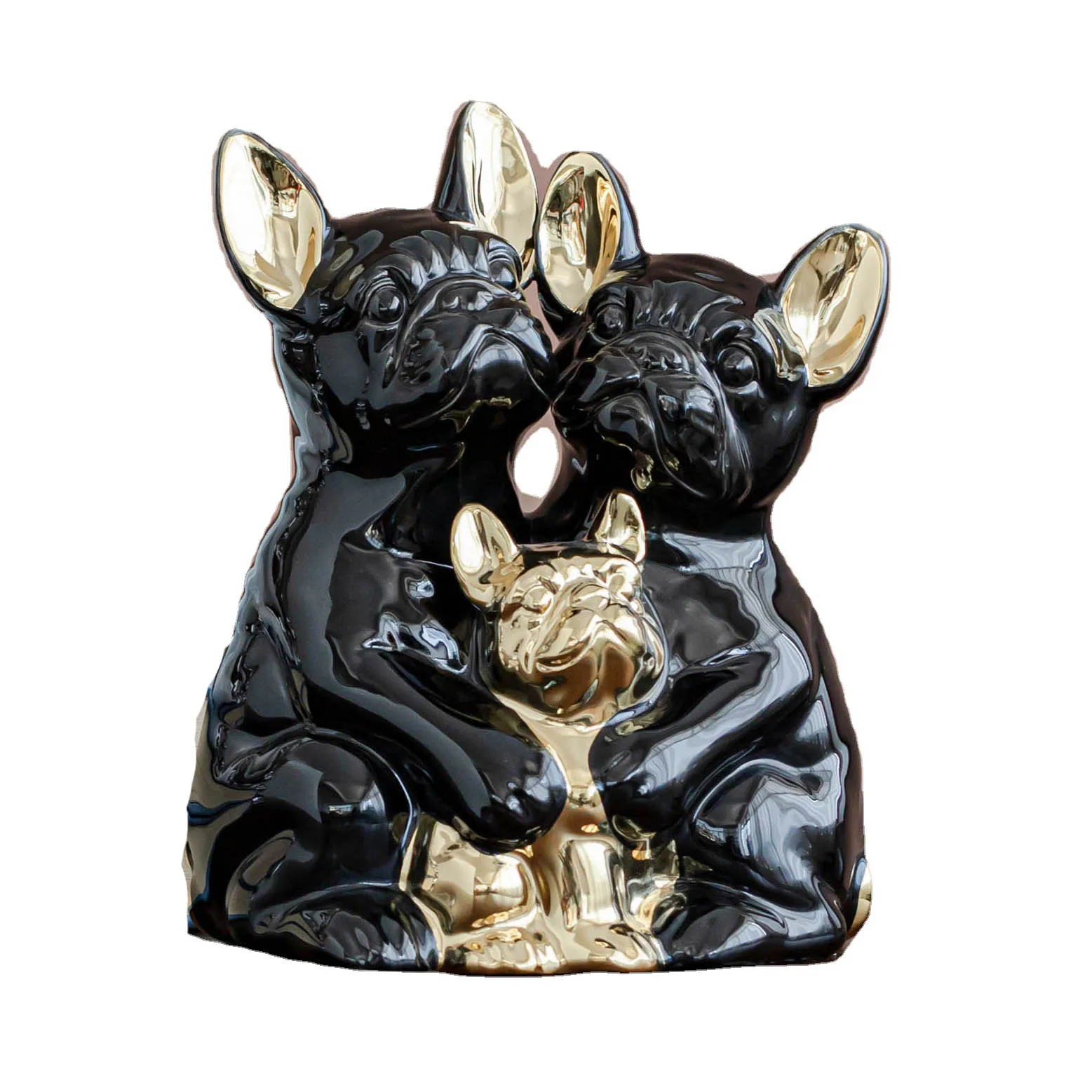 Animal Family Home Decor Dogs Bull Dog Statue Art French Bulldog Figurine
