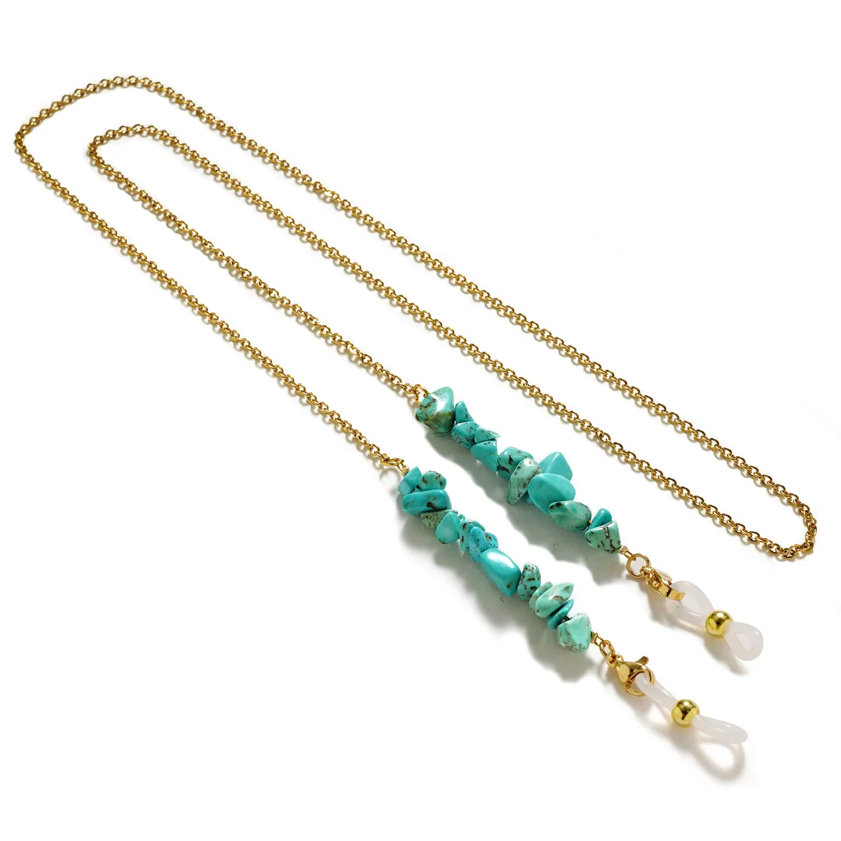 Natural Stone Sunglasses Accessories Amethyst Rose Quartz Stone Eye glass Beads Cord Sun tiger eye glasses chain