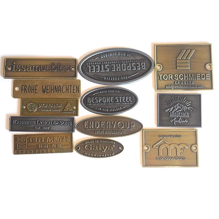 Factory Custom High Quality Metal Clothing Labels Tag Alloy Bag Label Exquisitely Carved Metal Brand Logo Label
