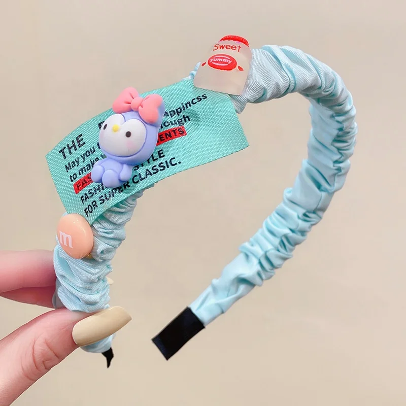 Cartoon KT Princess Headband Colorful Children Handmade Hairband Elastic Kids Hair Accessories Accesorios Para Cabello