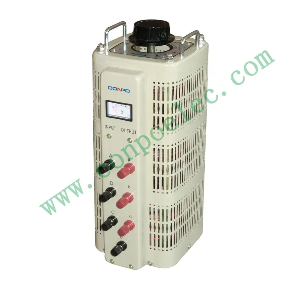 TSGC2-6KVA, 9KVA Three Phase Variable Transformer variac manual Voltage Regulator 380V input & 0~430V output CE RoHS