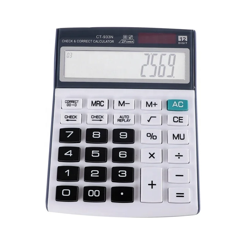 12 Digits Calculator Dual Power AA Coin Battery Multi-Function Simple LCD Display Calculators Office School Stationery Gifts