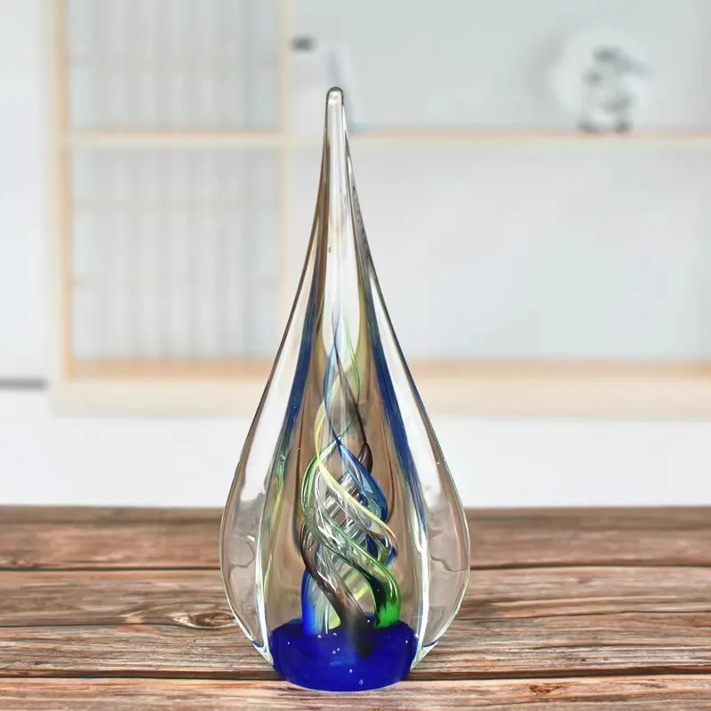 Nordic luxury house decoration art office living room glazed colored water drop jellyfish murano glass decoration gift crafts
