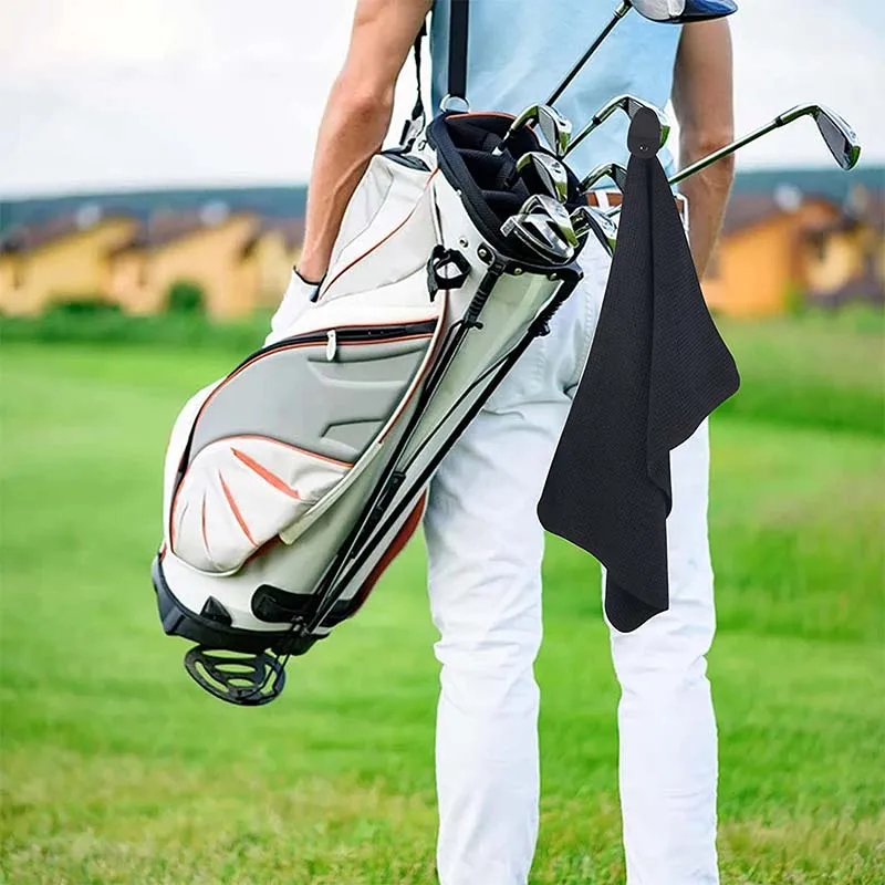 Microfiber waffle magnetic golf towel magnet golf towel golf towel with hook