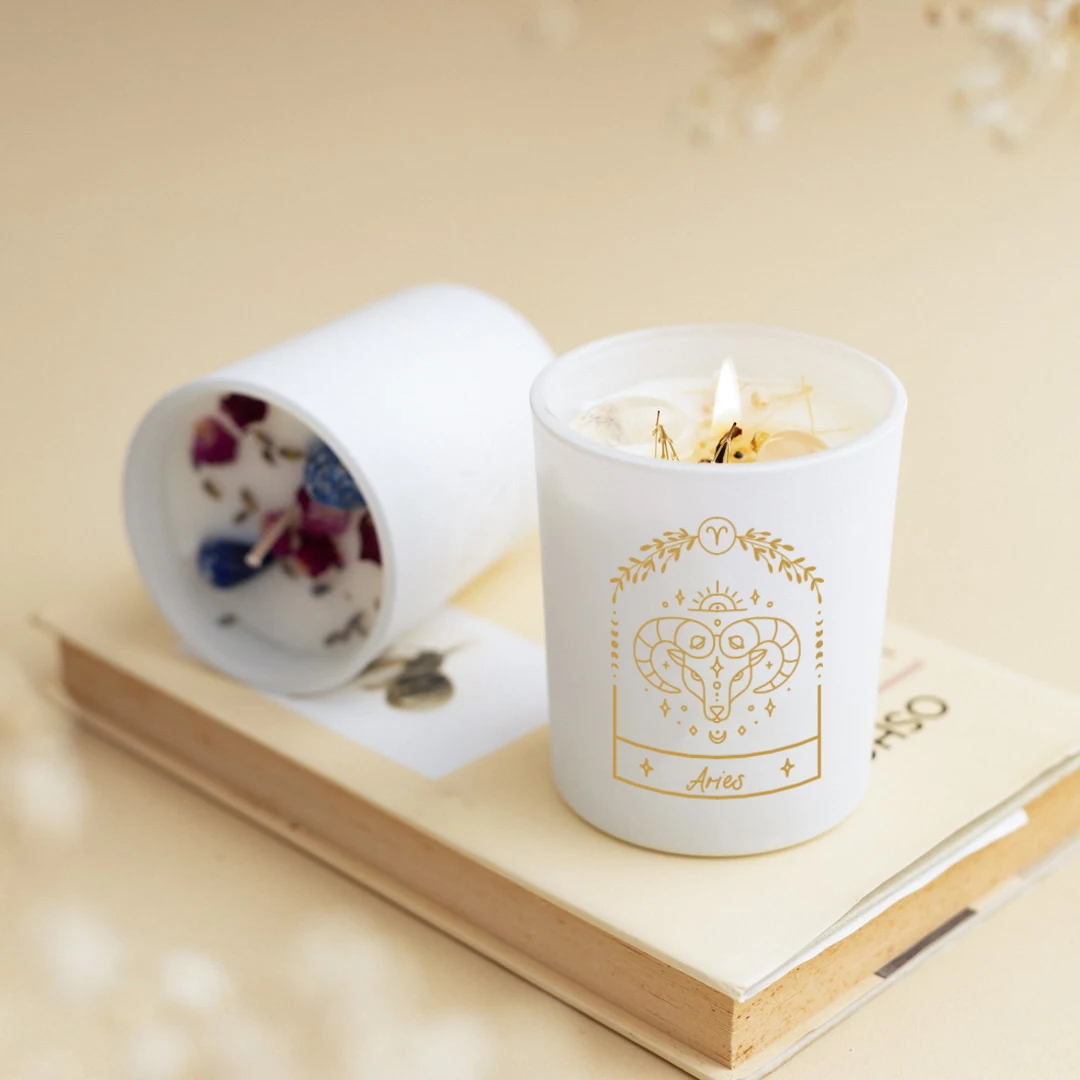 Wholesale Unique Design Custom Logo 12 Zodiac Spiritual Candles Gift Set Soya Wax Natural Aromatic Intention Scented Candle