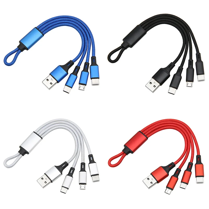 Новый продукт идеи 2024 зарядное устройство 16 см 2A брелок usb 3 в 1 портативное USB кабель для мобильного телефона