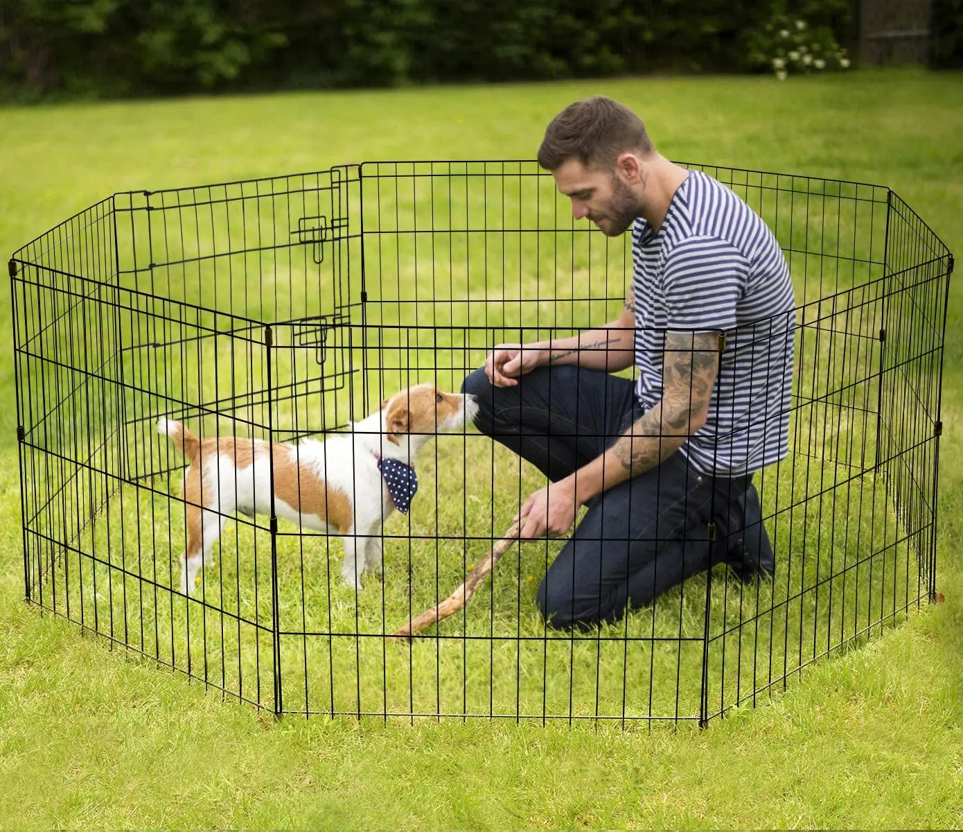 Puppy Supply Tall Play Yard Playpen Pet Dog Child Baby Secure Enclosure Gate Large Pen