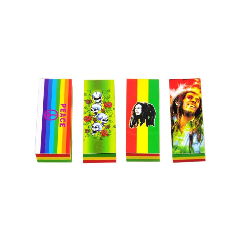 Оптовая продажа насадки для фильтров Bob Marley Rasta трех цветов перфорированные ширина 18 мм 60 брошюр в