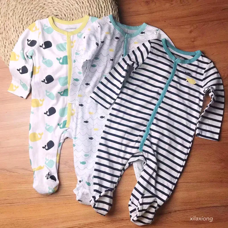 Spring/summer 2021 New baby cotton front open onesie baby onesie baby crawler
