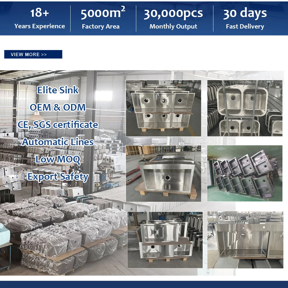 large double tier handmade kitchen undermount channel sink single bowl with drying dish accessories