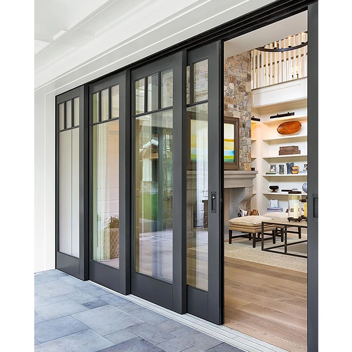 Double glass aluminum  stacking  door with German brand hardware