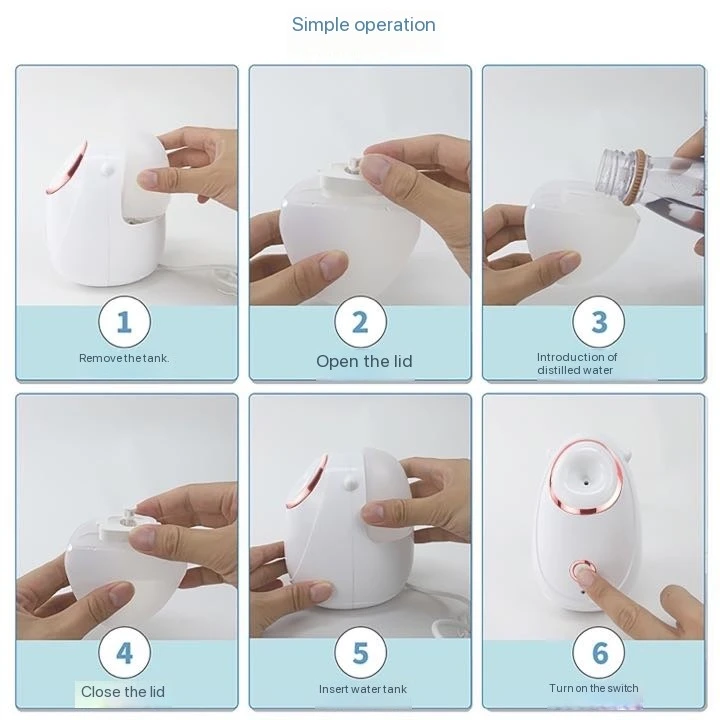 Professional Face Steaming 2 In 1 warm home Electric skin Deep cleaner Spa sauna Ozone Steam Nano Ionic portable Facial Steamer