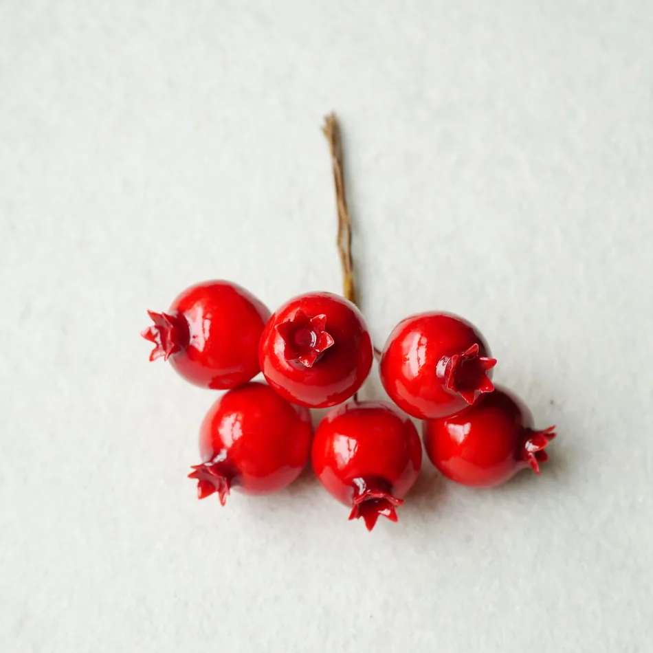 wholesale red Berry Picks  Artificial pomegranate for Christmas  Gift Packing Decoration