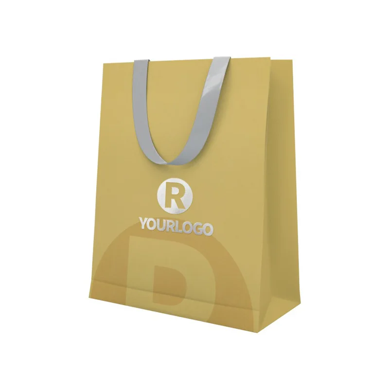 Wholesale Luxury Paper Clothing Packaging Customized Brand Logo Recyclable Shopping Bags with Handles for Shoes & Accessories