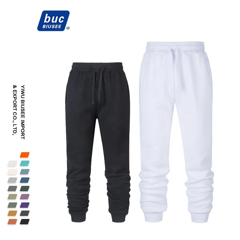 Custom Logo Sweat Sweatpants Printed Plain Cargo Men Jogging Pants Blank Unisex Track Pants White Fleece Mens Sweatpants