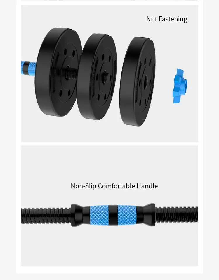 Wavar Multifunctional Eco Friendly Dumbbell Gym Adjustable Mixed Cement PVC Colorful Dumbbell