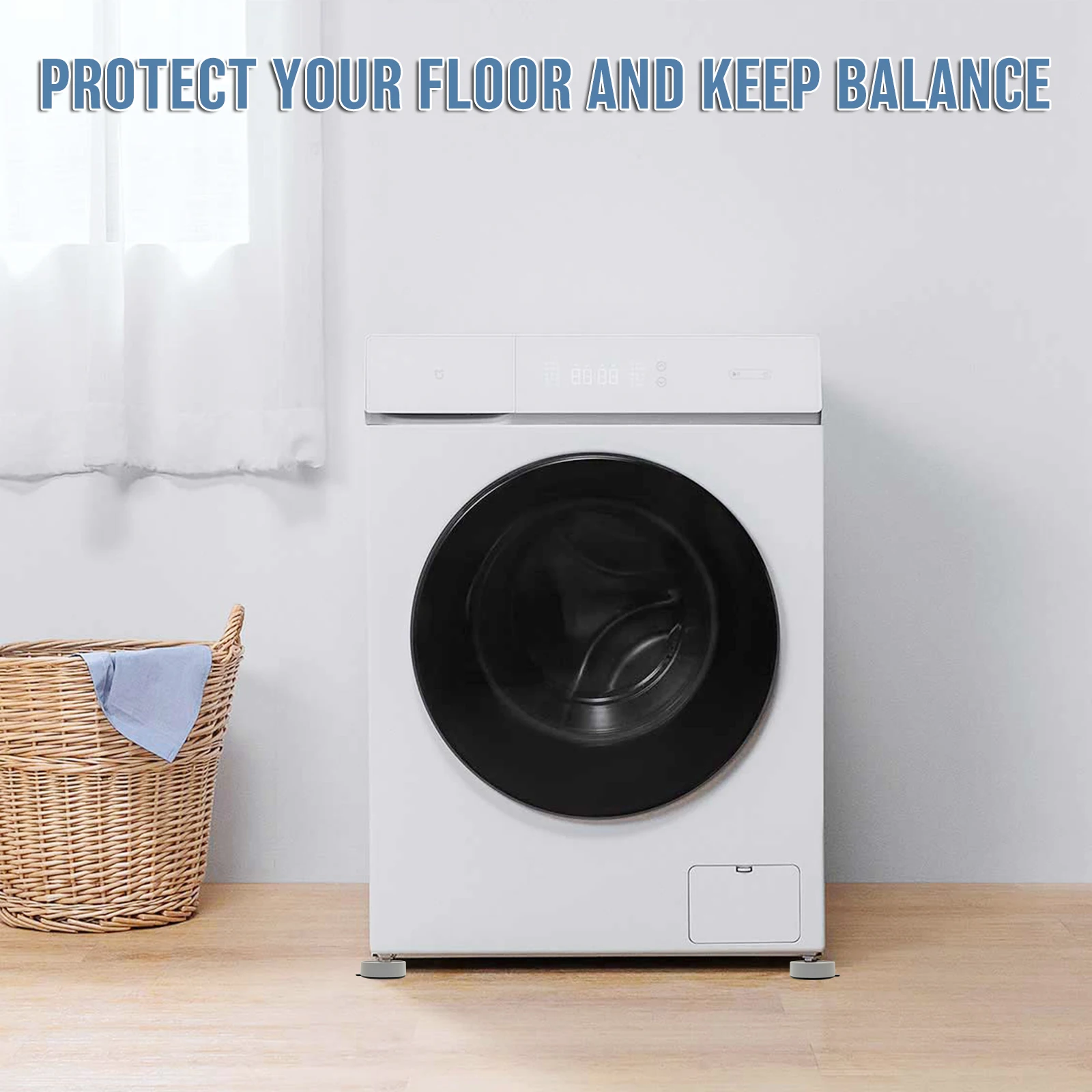 Anti-Vibration Feet for Washing Machine & Dryer - Rubber Feet Pads to Reduce Noise and Protect Floors - Set of 4